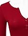 DOUBLJU Sexy Deep V-Neck Henley T-Shirt for Women with Plus Size