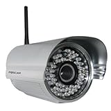 Foscam FI8905W Outdoor Wireless/Wired IP Camera 12 mm Lens (22° to 40° Viewing Angle) - Silver