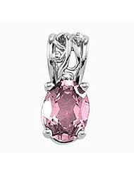 14K White Gold Oval Cut Pink Sapphire Pendant -- LIFETIME WARRANTY