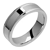 Alia Flat Style Beaded Edge Titanium Band