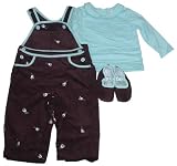 Infant Girls' Corduroy Overalls Outfit with Slip on Shoes