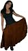 Skirt - Rayon, Full Length Tiered - Brown, Large