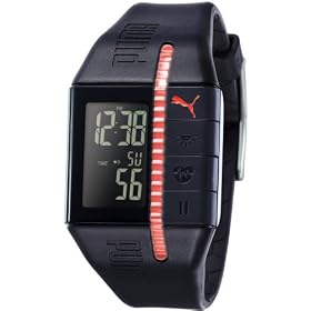 Puma Time - Cardiac 4357370 - Montre Mixte - Quartz - Digitale - Bracelet Silicone noir