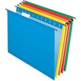 Pendaflex SureHook Reinforced Hanging Folders, Letter Size, Assorted Colors, 20 per Box (6152 1/5 ASST)