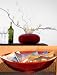 Green Floral Crafts Round Red Bamboo Vase, White Sword Lilies & FREE Large Bowl