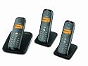 Siemens Gigaset AS280 Trio DECT Schnurlostelefon (2x Mobilteilen inkl. Ladeschale) schwarz