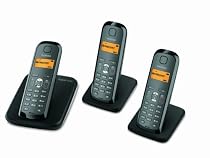 Siemens Gigaset AS280 Trio DECT Schnurlostelefon (2x Mobilteilen inkl. Ladeschale) schwarz