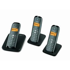 Siemens Gigaset AS280 Trio DECT Schnurlostelefon (2x Mobilteilen inkl. Ladeschale) schwarz