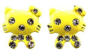 Kitty Earring - Kids Fashion Earrings (Yellow)
