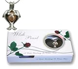 Graduation Gift Genuine Wish Pearl Twin Dolphins Cage & Necklace 18k Gp