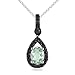 Black Rhodium Plated Silver Green Amethyst and title=