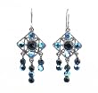 Earrings - E169 - Crystal Diamond Drop ~ Montana Blue