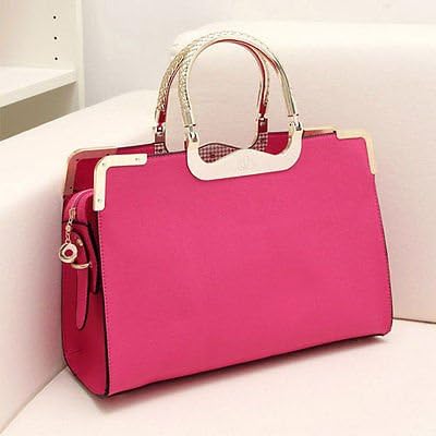 NEW! Womens Ladies PU Designer Leather Tote Satchel Shoulder Bag Crossbody Handbag//Rose