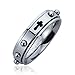 6MM Stainless Steel Wedding Band Ring Cross Engraved Rosary Spinner Praying Ring (5 to 14) For Unisex Men & Women