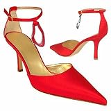 Borgo degli Ulivi Red Satin Evening Pump Shoes w/Stingray Pendant