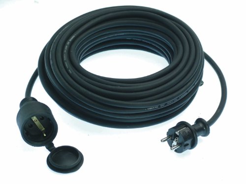 as - Schwabe 60315 Gummi-Verlängerung, 15m H05RR-F 3G1,5, schwarz, IP44 Aussenbereich