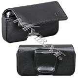 Executive Black Leather Horizontal Cover Pouch Belt Clip for Samsung Instinct M800