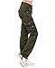 Lixmee Women'S Solid Color Regular Cargo Pants Green,Small,Green