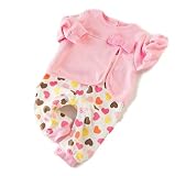 CHOUeTTe ベビー服 ロンパース 新生児～2歳半まで カーデガン風 ツーピース風 長袖 綿100% 可愛い 花柄 リボン ハート 出産祝い 誕生日プレゼントにもどうぞ 柄色サイズ多数 オリジナル