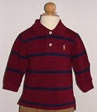 Polo Ralph Lauren Boys Long Sleeve Striped Mesh Polo Shirt with Multicolored Logo