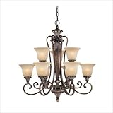 IMAGE OF Dolan Designs 1072-162 Greta - Nine Light 2-Tier Chandelier, Verona Finish with Eggshell Glass