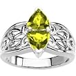 14K White Gold Peridot Ring