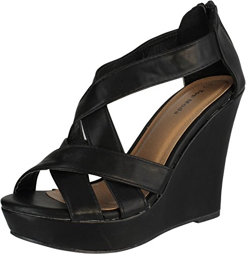 Top Moda Ella-18 Womens Gladiator Wedge Heel Sandals