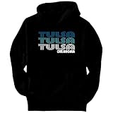 Tulsa State US Cities Mens Hoodie (Black, Sizes X-Small - XXX-Large)