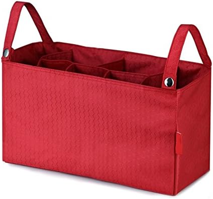 Baby Diaper Bag Multifunction Travel Portable Insert Nappy Storage Bag Stroller Organizer with 7 Pockets (Red)