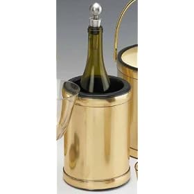 Kraftware 76578 Mylar Brushed Brass Deluxe Wine Chiller with Bands by Kraftware