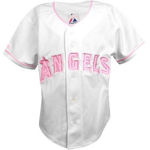 Los Angeles Angels Majestic Youth Pink Baseball Jersey