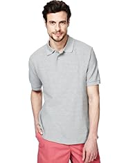 Blue Harbour Cotton Rich Slim Fit Marl Polo Shirt with Stay New™