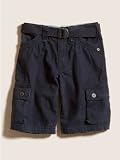 GUESS Kids Boys Twill Cargo Shorts with Belt, BLUE (5)
