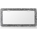 Buy Car Metal License Plate Frame - Vintage Lace Design - Gun Metal and T-Smoke...