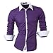jeansian Men's Slim Fit Long Sleeves Casual Shirts 1073