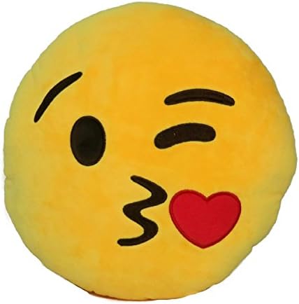 Emoji Pillow and Key Chain Set (Throwing Kiss Pillow + Throwing Kiss Key Chain)