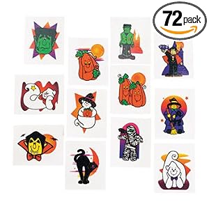 72 halloween glitter tattoos
