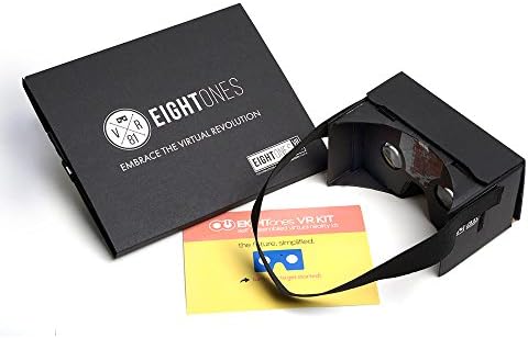 EightOnes VR Google Cardboard Kit with Head Strap and NFC (Jet Black)