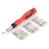 uxcell　スクリュードライバーセット　プラスチック　金属　ブラック　レッド　シルバートーン