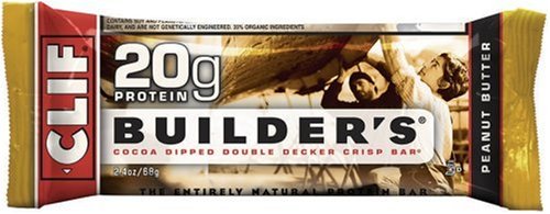 Clif Builder's Bar, Protein Bar, Peanut Butter, 2.4-Ounce Bars (Pack of 12)