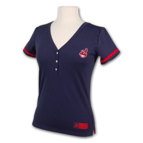 Cleveland Indians Women's Snap Front Fashion Jersey Top Size L