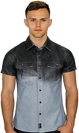 Mission Clothing Wax Coated Button Front Shirt Blue Size: Large