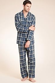 Pure Cotton Revere Collar Checked Pyjamas