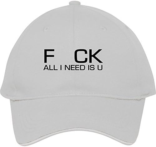 Cool Male/female Snapback Adjustable Baseball Cap Hat F Ck All I Need Is You White Cotton