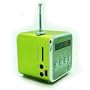 KRS - TD V26 - Gr�n - Mini Soundbox Musik W�rfel Sound cuboid Musik Angel mit Radio Empfang MP3 Player spielt Micro SD TF und USB Stick man ab mini Speaker Lautsprecher AUX. Anleitung auf Deutsch