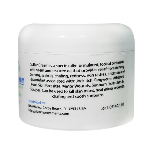 Sulfur Skin Cream (8 oz. 240 mL) Antifungal Healing Cream for Jock Itch