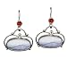 Sterling Silver Danish Modern Blue Lace Agate, Diamond and Garnet Aero Earrings by Suz Andreasen, MADE IN AMERICA