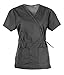 G Med Women's Mock Wrap Back Tie Top and Pants Fashion Scrub Set
