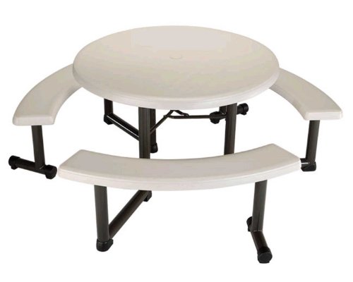 Lifetime 44-Inch Almond Round Picnic Table