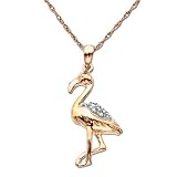 10k Pink Gold Diamond Flamingo Pendant (.035 cttw, K-L Color, I3 Clarity), 18
